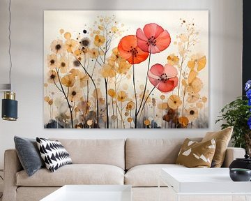 Peinture abstraite de fleurs sur Preet Lambon