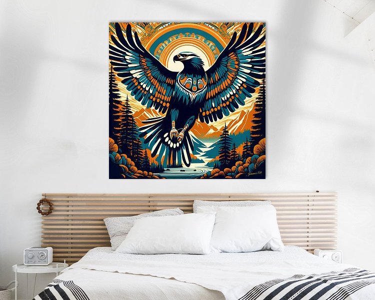 Voorbeeld van het werk in een kamer