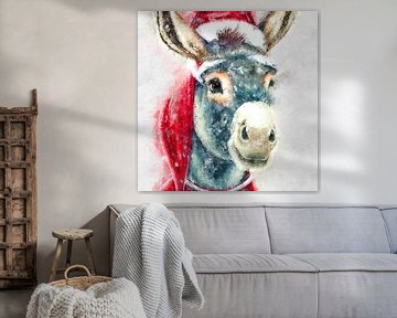 Donkey Christmas (kunst) van Art by Jeronimo