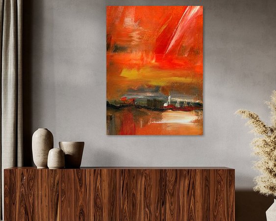 Voorbeeld van het werk in een kamer