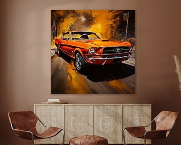 Ford mustang orange artistique sur The Xclusive Art