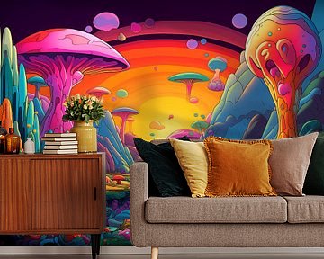 Psychedelisch Landschap III van Dreamweaver Designs