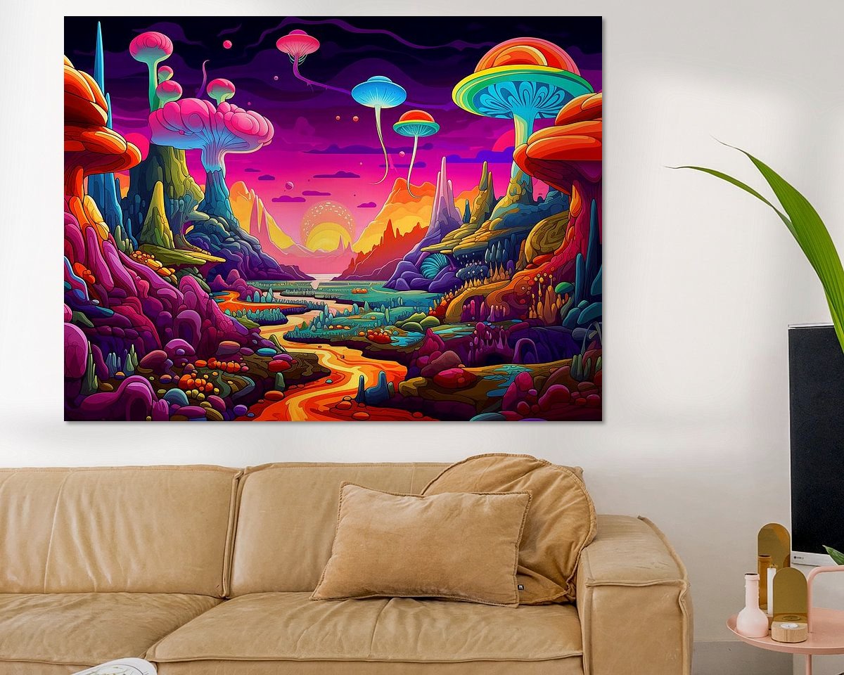 Voorbeeld van het werk in een kamer