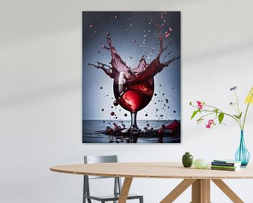 Water splash photo of a wine glass by Retrotimes