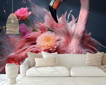 Elegant Flamingo Fantasy by Eva Lee