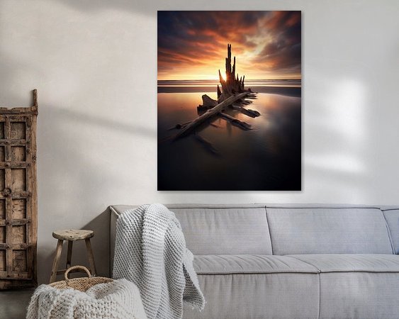 Voorbeeld van het werk in een kamer