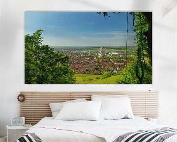 City of Fellbach near Stuttgart, Germany, from Kappelberg in wonderful spring atmosphere