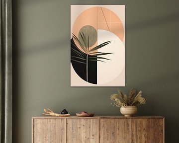 Geometrische Natuur | Moderne Botanische Kunst van Abstract Schilderij