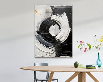 Abstrakte Kunstwerk Bild Kunstdruck Gemälde Schwarz Weiß von Niklas Maximilian