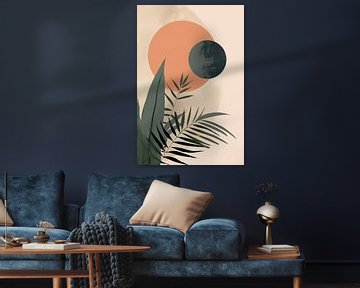 Zon en Maan van Abstract Schilderij
