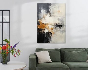 Abstract Schilderij Kunstdruk Modern Zwart Wit van Niklas Maximilian