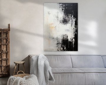Peinture abstraite Impression d'art Moderne Noir Blanc sur Niklas Maximilian