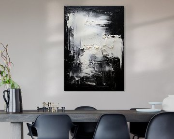 Abstract Schilderij Kunstdruk Modern Zwart Wit van Niklas Maximilian
