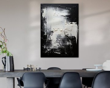 Peinture abstraite Impression d'art Moderne Noir Blanc sur Niklas Maximilian