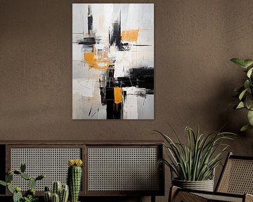 Abstract Schilderij Kunstdruk Modern Zwart Wit van Niklas Maximilian