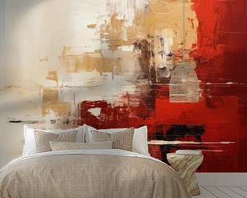 Abstract Painting Art Print Modern Red, Yellow and White by Niklas Maximilian