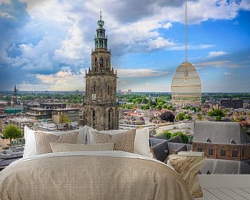 Martinitoren in Groningen city skyline panoramic view by Sjoerd van der Wal Photography