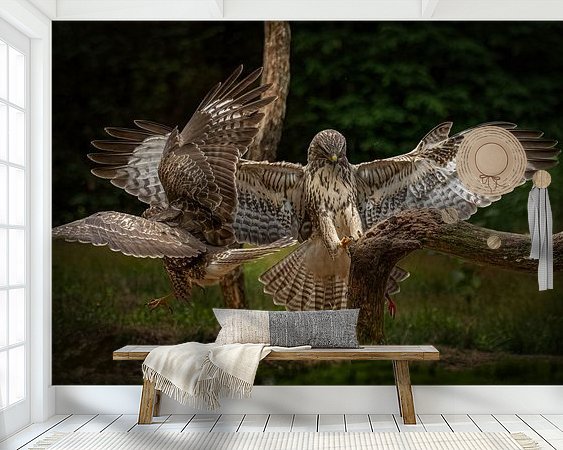 Voorbeeld van het werk in een kamer