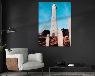 Schiermonnikoog - De witte toren op een serene winterdag 1 van Daniël Nelck
