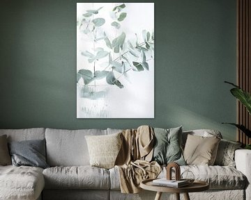 Zacht groene eucalyptus takken in een vaas - natuur en reisfotografie van Christa Stroo fotografie