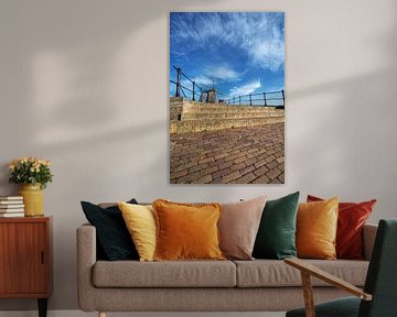 Atop the entrance gate to the Frisian town of Sloten by Harrie Muis