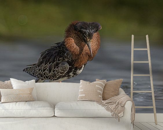 Voorbeeld van het werk in een kamer