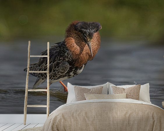 Voorbeeld van het werk in een kamer