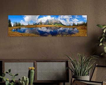 The Hochkönig panorama in the reflection by Christa Kramer