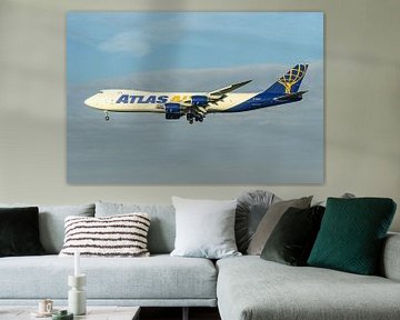 Atterrissage du Boeing 747-8 d'Atlas Air. sur Jaap van den Berg