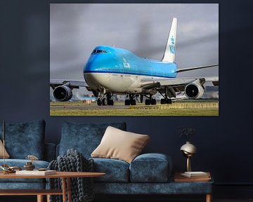 Taxiënde KLM Boeing 747-400 jumbojet.
