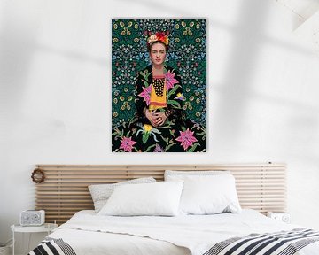 Mexican woman with flowers by Cats & Dotz