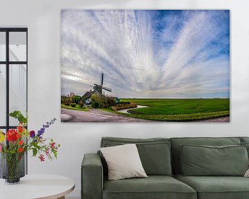 Noord Hollands landschap met molen  #2 van Arjen Schippers