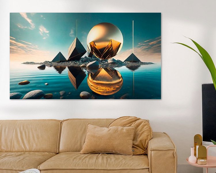 Voorbeeld van het werk in een kamer