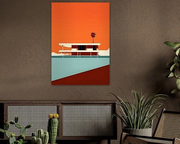 Bauhaus Poster Oranje en Rood van Niklas Maximilian