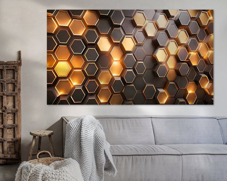 Voorbeeld van het werk in een kamer