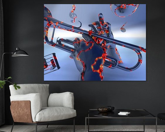 Voorbeeld van het werk in een kamer