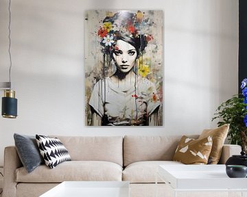 Vrouw met bloemenkrans van PhotoArtistWinni