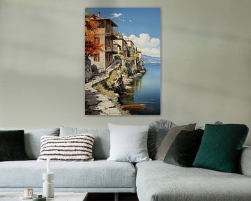 Italië poster kunstdruk meer van Niklas Maximilian