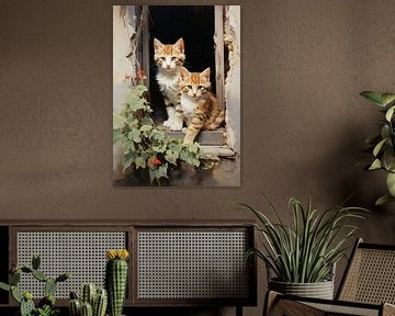 Cat poster art print "Cleo" and "Felix" by Niklas Maximilian