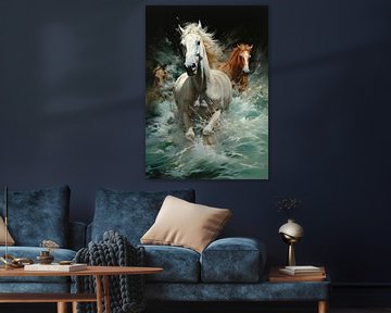 Paarden poster kunstdruk muurschildering van Niklas Maximilian