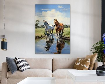 Paarden poster art print  van Niklas Maximilian