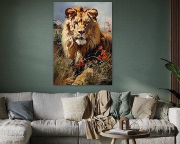 Löwe Poster Kunstdruck Wandbild von Niklas Maximilian