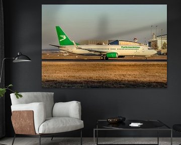 Take-off Turkmenistan Boeing 737-800. by Jaap van den Berg