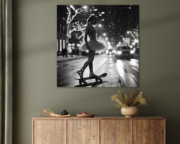 City Night Ballet: Skateboard in the Spotlight by Karina Brouwer