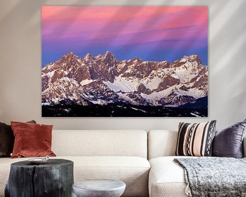 De bergen van Dachstein op het blauwe uur van Christa Kramer