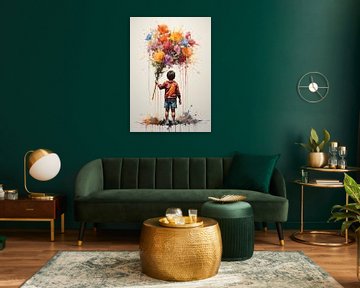 Banksy Poster Print Kunstdruck Blumenstrauß von Niklas Maximilian