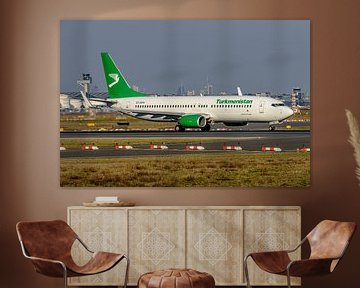 Take-off Turkmenistan Boeing 737-800.