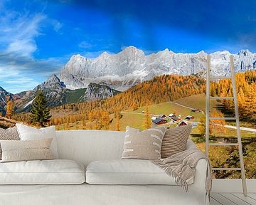 Herbstpanorama auf der Neustattalm und dem Dachsteingebirge von Christa Kramer
