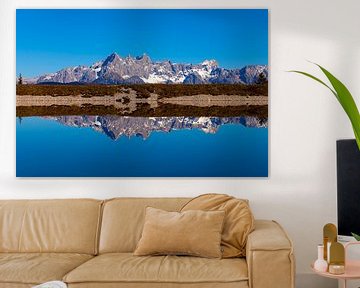 Le massif du Dachstein en miroir sur Christa Kramer