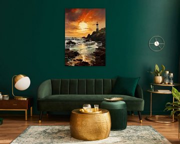 Lighthouse Poster Maritime Sea Art Print by Niklas Maximilian